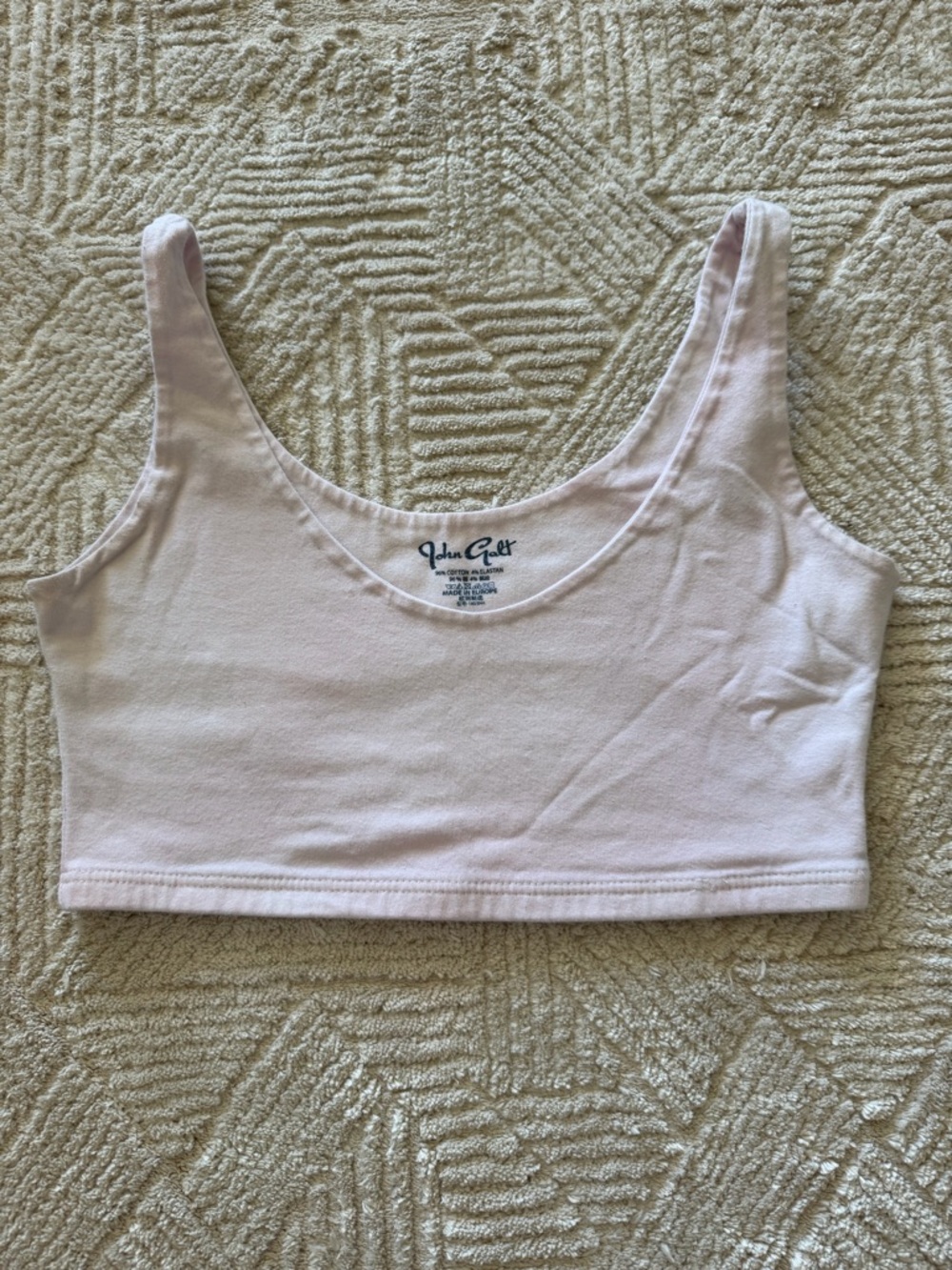 Brandy Melville Pale Pink Ribbed Scoop Crop Top